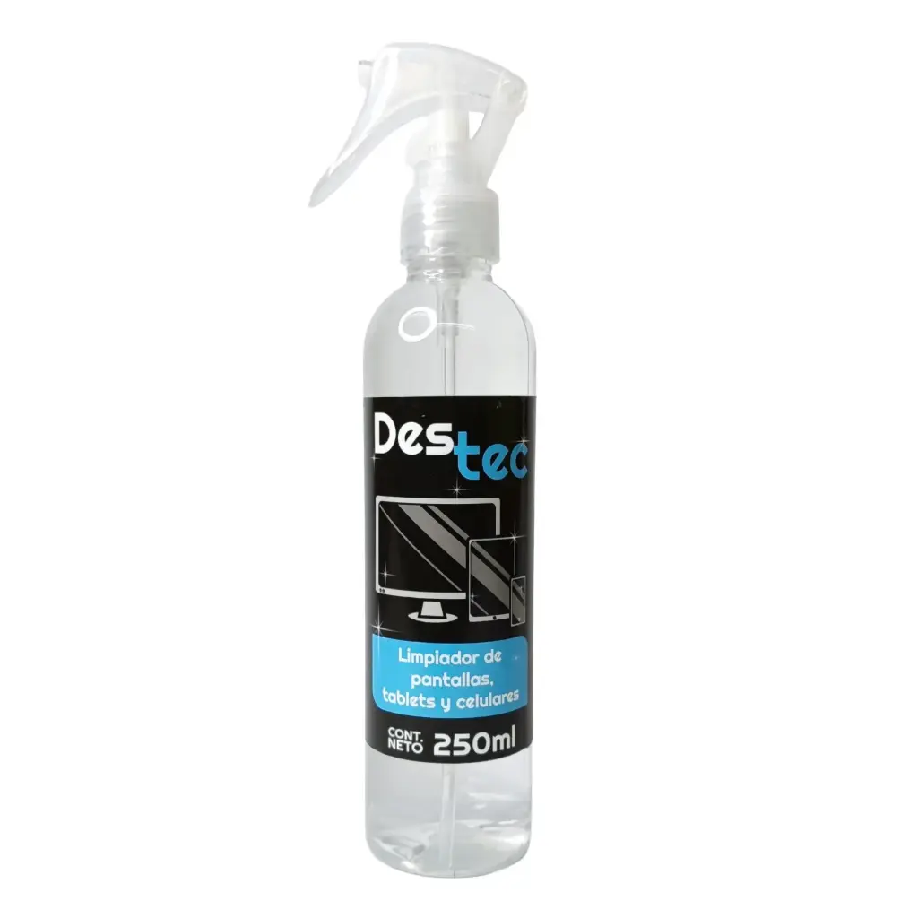 Limpiador de pantallas 250 ml con atomizador.