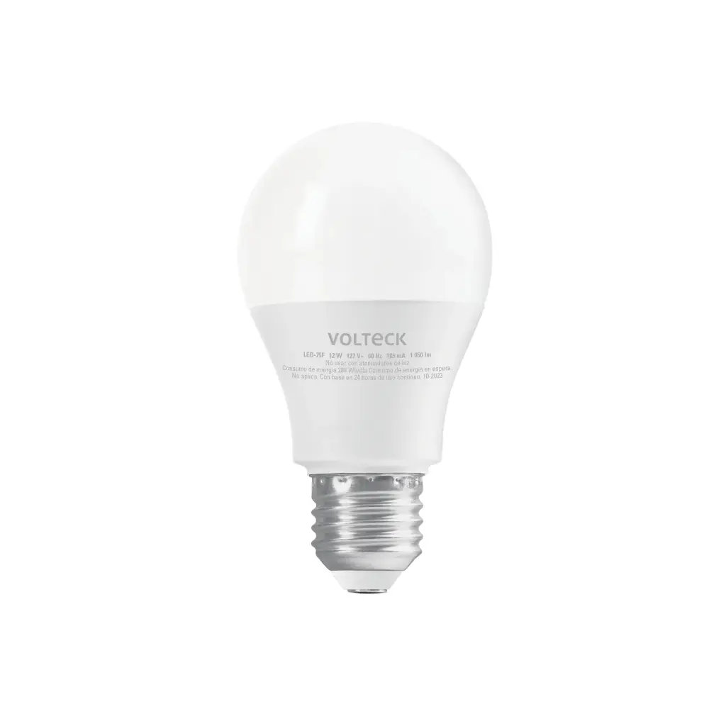 Lámpara LED tipo bulbo A19 12 W luz de día [LED-75F]