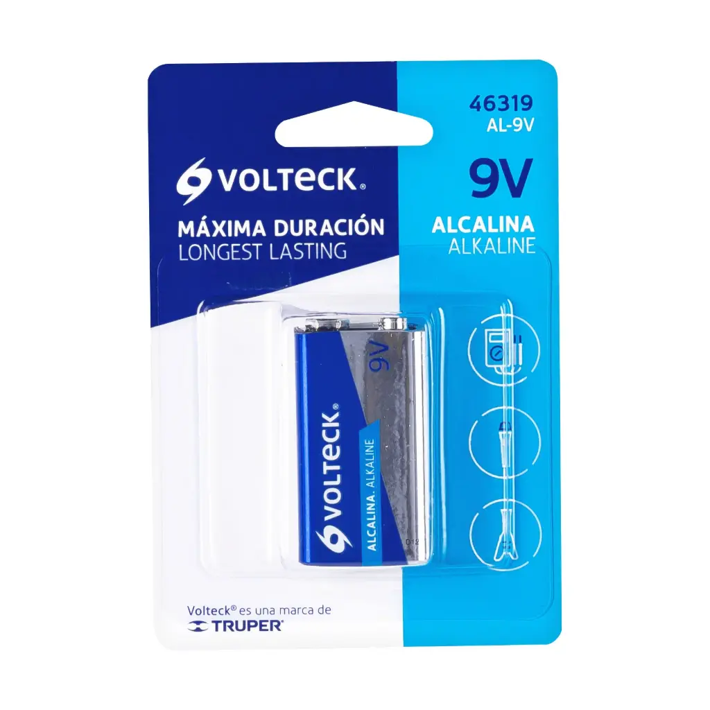 Pila alcalina 9V Volteck [AL-9V]