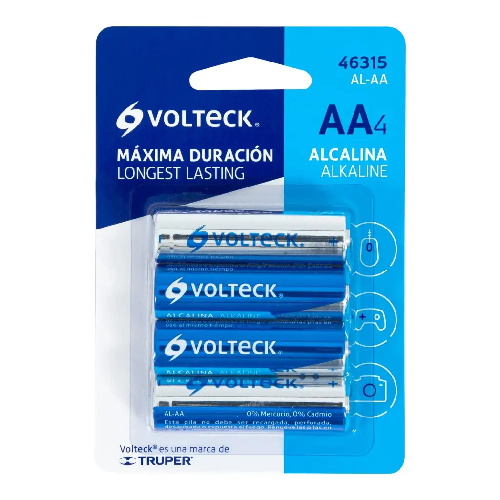 Pilas alcalinas AA Volteck [AL-AA]