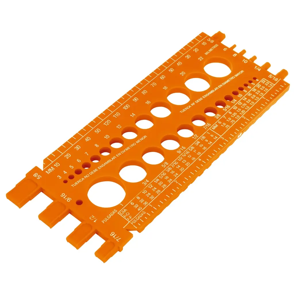 Regleta medidora de tuercas y tornillos [REGLA-22]